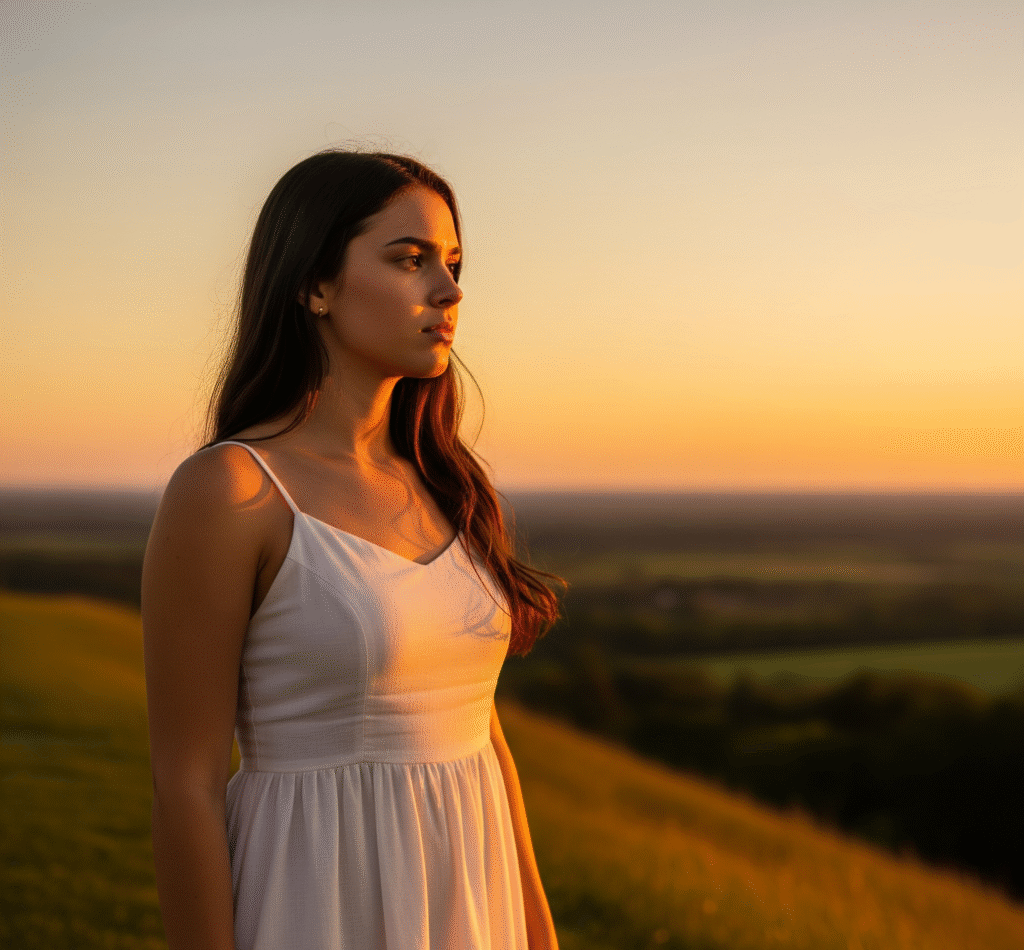 Woman looking towards a hopeful future with transformational coaching